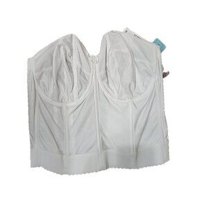Goddess White Longline Corset Bustier Strapless Bra NWT Women's 34FF
